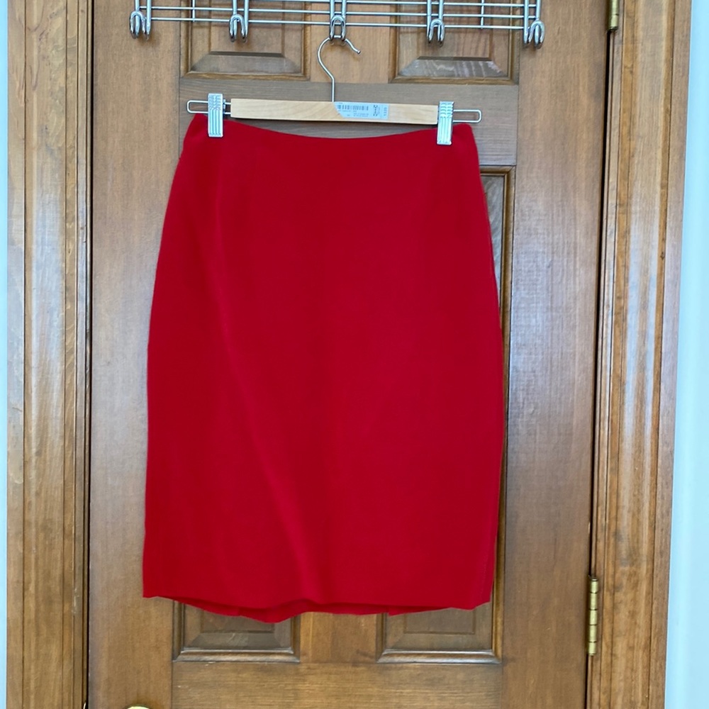 Silk Red pencil skirt